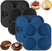 webake Mini Tart Tins for Air Fryer 4 Pcs 3 inch Silicone Quiche Mould Tart Pan Quiche Tins Tartlet Moulds Airfryer Baking Mould