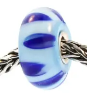 TROLLBEADS Bluish Shadow 61153 Retired Bluish Shadow Glass Silver 61153 New