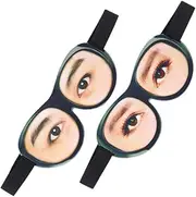 ADOCARN 2pcs Adjustable Eye Masks for Sleeping Soft Travel Eye Covers with Fun Prints Light Blocking Design for Naps Meditation and Nighttime Rest Suitable for All Head