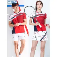 在飛比找ETMall東森購物網優惠-可萊安韓國羽毛球服男女時尚透氣速干短袖套裝情侶修身顯瘦運動服
