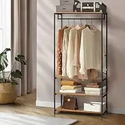 Oikiture Clothes Rack with Storage Shelves Open Wardrobe Garment Rack