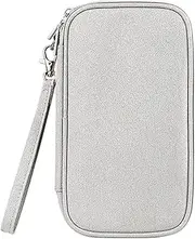 Multi Functional Electronic Organizer Bag Double Cable Holder Pouch for Power Bank Portable Hard Drives and Data Cables Elegant Grey