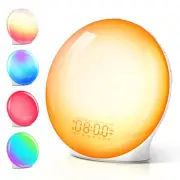 Alarm Clock Light [Weekday/Holiday Alarm & Bluetooth Music] Alarm Light Sunlight