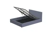 Milano Luxury Gas Lift Bed With Headboard (Model 1) Charcoal No.35 Single Single Bed Frames