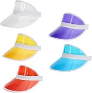 [OATIPHO] 5Pcs Transparent Sun Protection Hat UV Shield Outdoor Summer Hat for Beach Lightweight and Portable Fit for Head Circumference for Travel