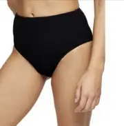 Topshop ribbed retro high waisted bikini bottoms black size 10; UK 14 NWT