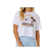 Rip Curl Women's Rainbow Waves Crop T Shirt LARGE NWT