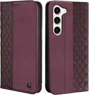 [CXTcase] Case for Samsung Galaxy S23 Plus,Shockproof PU Leather Flip Folio Cover with Card Slots,Magnetic Wallet Case for Samsung Galaxy S23 Plus,Wine Red