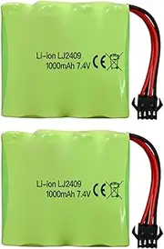 Fytoo 2piece 7.4V 1000mah Lithium Battery for DE36W DE65 NO.1809 rc car 1:16 Off-Road Vehicle Four-Wheel Drive high-Speed Climbing Drift Racing
