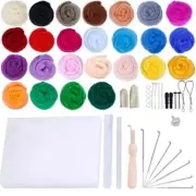 Needle Felting Starter 25 Colors Wool Roving Roving Felting with Tools
