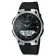 【CASIO】10年電力商務型男膠帶雙顯錶-黑面X銀框 (AW-80-1A) (10折)