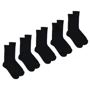 Holeproof Explorer 5 Pairs Socks Men Merino Wool Rib Business Crew Everyday Black Bulk