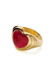 Missoma Jelly Heart 18kt Gold-plated Ring - Red N (UK N / US 6.75)
