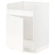 METOD base cab f HAVSEN single bowl sink, white/Veddinge white, 60x60x80 cm
