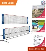 Versatile Foldable Nylon Mesh Net for Badminton, Pickleball, Volleyball - 14ft