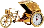 x3anggyt5 Alarm Clock for Bedroom Retro Rickshaw Car Alarm Clock Plastic Desktop Decoration Home Model Bedside Clock Mechanical Movement Desk Clock(Gold)