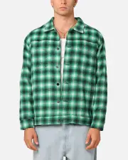 Xxiii Darby Plaid Shacket Green/black - Size 3XL