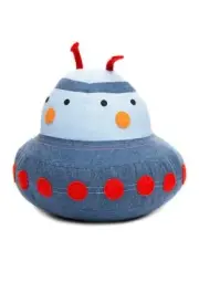 Lightning Bug SPACESHIP 9.5” x 8” Wall Mount UFO Alien, Blue Gray NWT