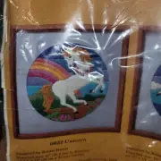 Creative Circle Embroidery Kit 0622 Unicorn 10" On 13"x13" Persian Wool Yarn Vtg