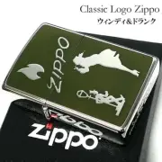 Classic Logo Windy Girl Drunk Khaki Flame Zippo MIB Rare