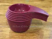 Tupperware Measuring Cups Set 6 Nesting Scoops Vineyard Burgundy Baking Tools