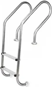 Swimming Pool Ladder,304 Stainless Steel Step,Heavy Duty Pool Escalator,for Above Ground Pools Stair Entry System,with Handrails(2 Step)
