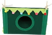 BCOATH Hamster Nest Small Rodent Cage Tortoise Small Hooded Ferret Bed Cat Christmas Small Pet Supplies Seat Dogs Hamster Hideout Hideouts Enclosure Dog Cage Pet Blanket Felt Cloth Green