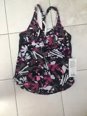 Lululemon Fast Lane Singlet Tank Running, Size 6, POP/BLK, NEW!