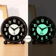Battery Operated Luminous Quartz Alarm Clock Bedside Clocks No Tick Night Light