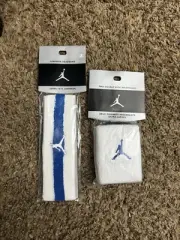 Vintage Nike Michael Jordan Jumpman Headband & Wrist Bands White & Blue