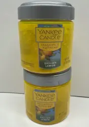 Yankee Candle Fragrance SICILIAN LEMON Beads Lot Of 2 Air Freshener Flameless