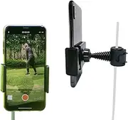 Golf Phone Holder Clip, Cell Phone Swing Recording Clip, Golf Accessories and Training Aid Work with Smart Phone, Clips to Golf Alignment Sticks and Golf Club Shaft, Black