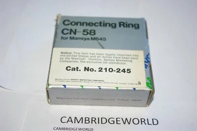 GENUINE ORIGINAL MAMIYA CONNECTING RING CN-58 for MAMIYA 645 CAMERA in BOX