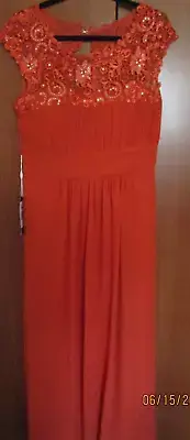 New Ever Pretty Evening Gown Rust Sequin 3XL US 14 Polyester Bust 36 Length 58