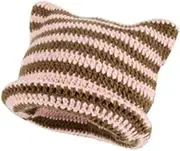 [DuBom] Crochet Hats for Women Cat Beanie Vintage Beanies Women Fox Hat Grunge Accessories Slouchy Beanies for Women