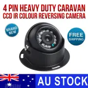 Black 4 PIN Heavy Duty Caravan CCD IR Colour Reversing Camera rear view iPoster