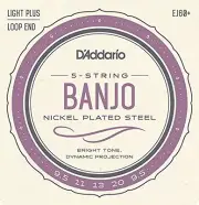 D'Addario EJ60+ 5-String Banjo Strings, Nickel, Light Plus, 9.5-20