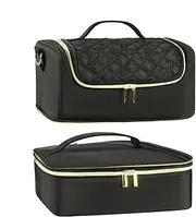 [Generico] Nail Tool Storage Bag, Nail Supplies Organizer, Nail Polish Storage Case, Nail Storage Box for Travel, Portable Nail Kit for Travel, Holds 45 Bottles Nail Polish, Travel Nail Supplies Box, Black,