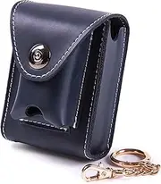 [ARKCHIU] PU Leather Cigarette Box Case with Lighter Holder and Belt Loop for Men and Women Unisex Blue,One Size