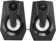 1 Pair Desktop Multimedia Speaker,Wired PC Computer 5V USB 3.5mm Speaker Bass Stereo Music Player Soundbar Subwoofer Sound Box with LED Colorful Lighting Double Horn,for