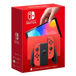 任天堂 Switch 瑪利歐亮麗紅 主機 (OLED版) 組合