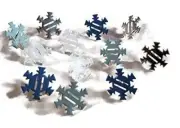 The Paper Studio Snowflake Ribbon Brads Set Silver, Dark & Light Blue - 12 Piece