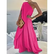 Women's Prom Dress Party Dress Wedding Guest Dress Polyester Patchwork One Shoulder 3/4 Length Sleeve Floral Vacation Wedding Guest Elegant Black Yellow Summer