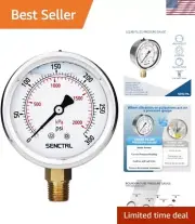 Multi-Use Glycerin Pressure Gauge - 2.5" Dial for Hydraulic, HVAC, Oil Systems