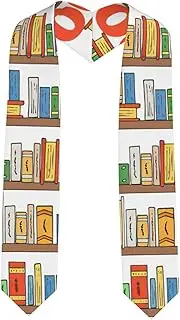 [EdWal] Funny Book Shelves Collection and Ladder print Graduation Stole and Sash Class for Unisex Adult Honor Stole Honor Stole of 2025