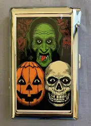Halloween Ghouls Cigarette Case with lighter ID Holder Wallet
