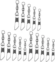 TOYANDONA 50Pcs Fishing Swivel Connectors Fishing Accessories Kit for Freshwater Saltwater Use Flexible Rotation for Bass Catfish Walleye and More