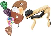 FUTUREORYY 1set Guitar Capo and Picks Set Holder for Acoustic Electric Guitars Ukulele and Banjo Lightweight Accessory Kit for Musicians