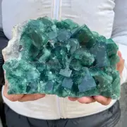 5.9lb NATURAL Green Cube FLUORITE Crystal Specimen Quartz Cluster Mineral HEALIN