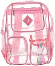 [FOMIYES] Clear Pvc Backpack for Women Spacious Transparent Shoulder Bag for Gym Travel and Stadium Events Design for Versatile Use
